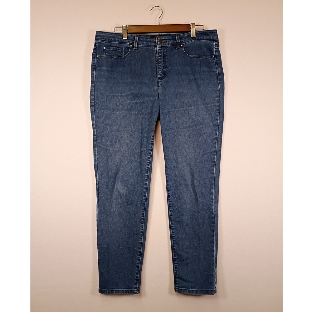 Classic Stretch Charter Club Womens 12 Blue Bristol Skinny Ankle Jeans